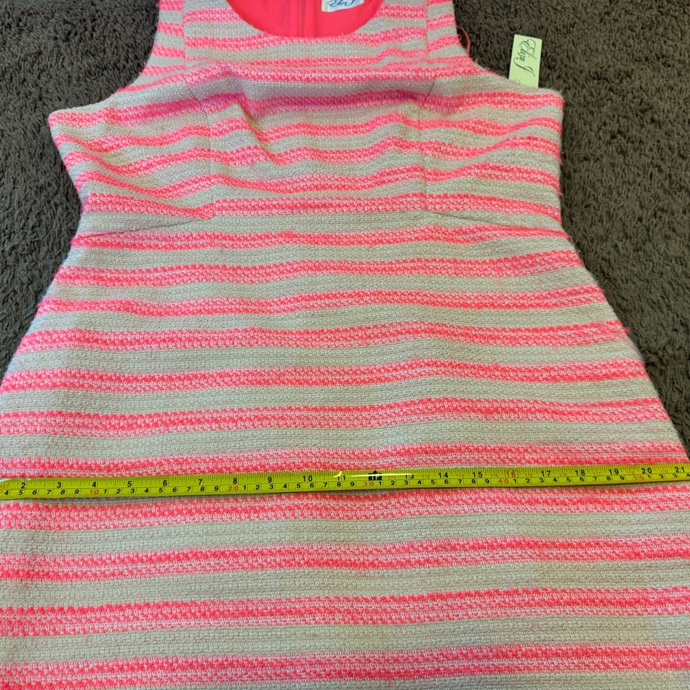 Eliza J Neon Pink Tweed Sheath Dress Barbiecore Sleeveless 12 14 L NEW $138 - Picture 9 of 12
